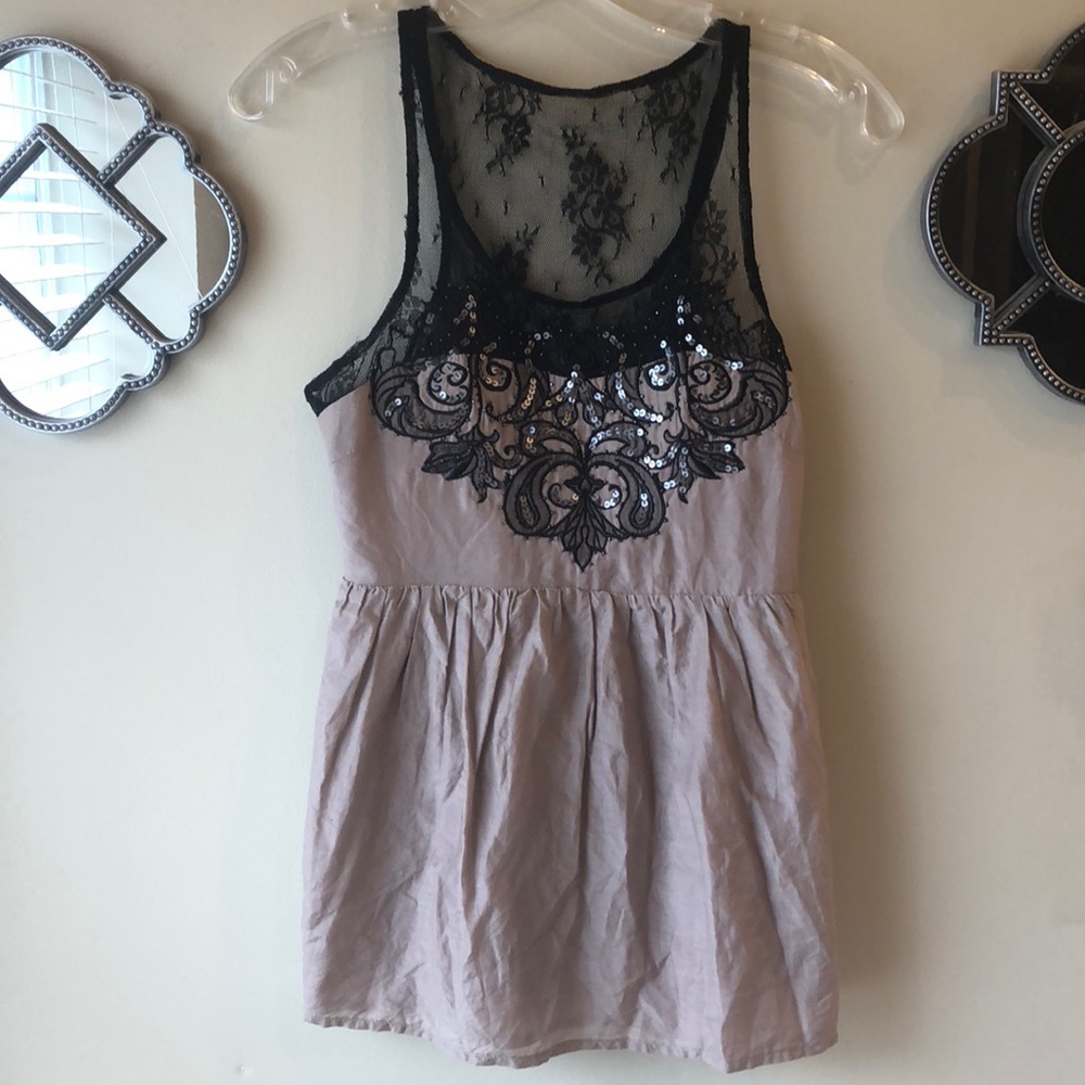SOLD NWOT Mauve/ black lace ruffle Miss Me too - Picture 8 of 8
